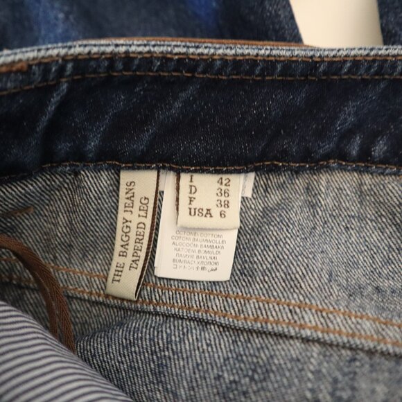 Brunello Cucinelli Monili Jeans Blue Denim Baggy Tapered Leg Size 6 - Picture 8 of 8